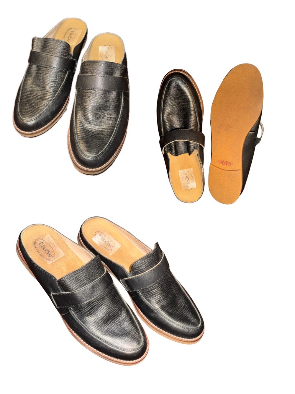 Black Leather Slip-On Women’s Mule Loafers